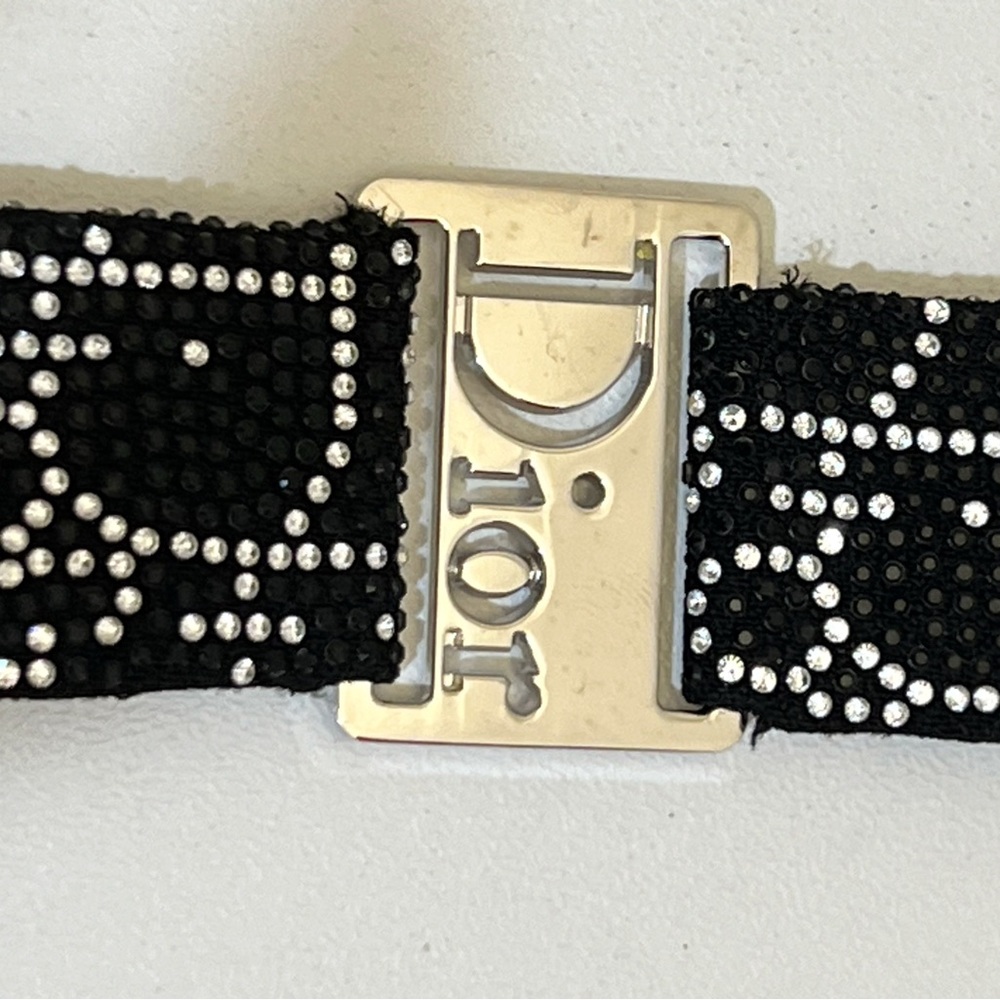 RARE Dior Leather Rhinestoned Choker Necklace - Picture 8 of 10